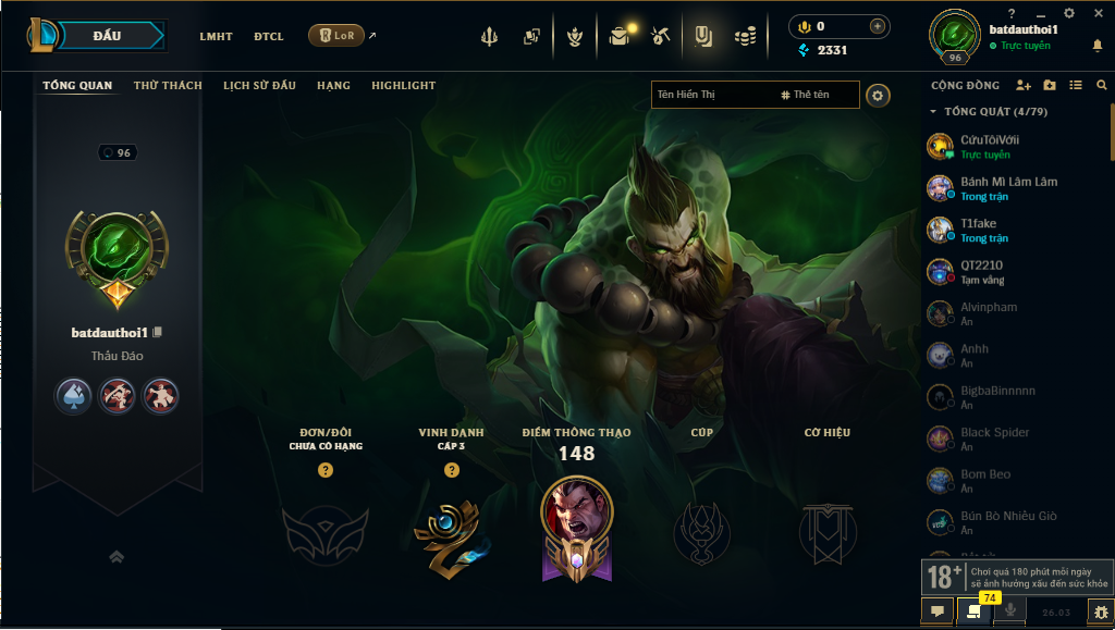 Acc LMHT # - Không Khung