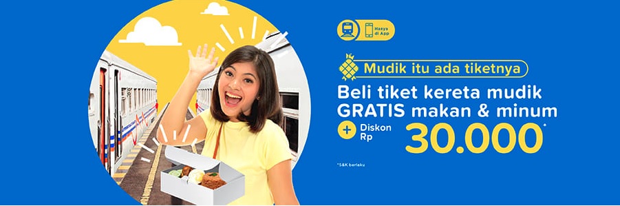Promo tiket.com diskon Rp 30 ribu untuk  tiket kereta mudik Lebaran 2019 