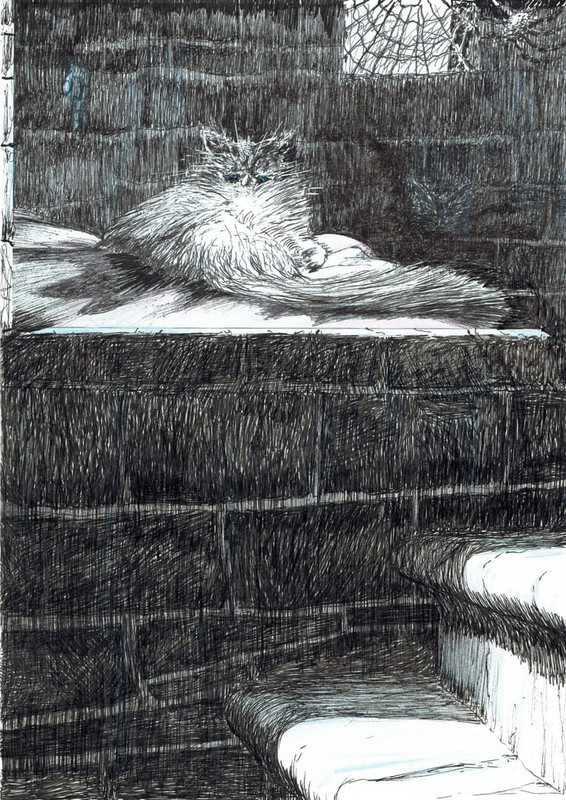 Vincent_Alexander_Booth_-_page21_The_Castle_in_the_Forest_of_Findhorn_2006_(ink_on_paper)_-_(Meister