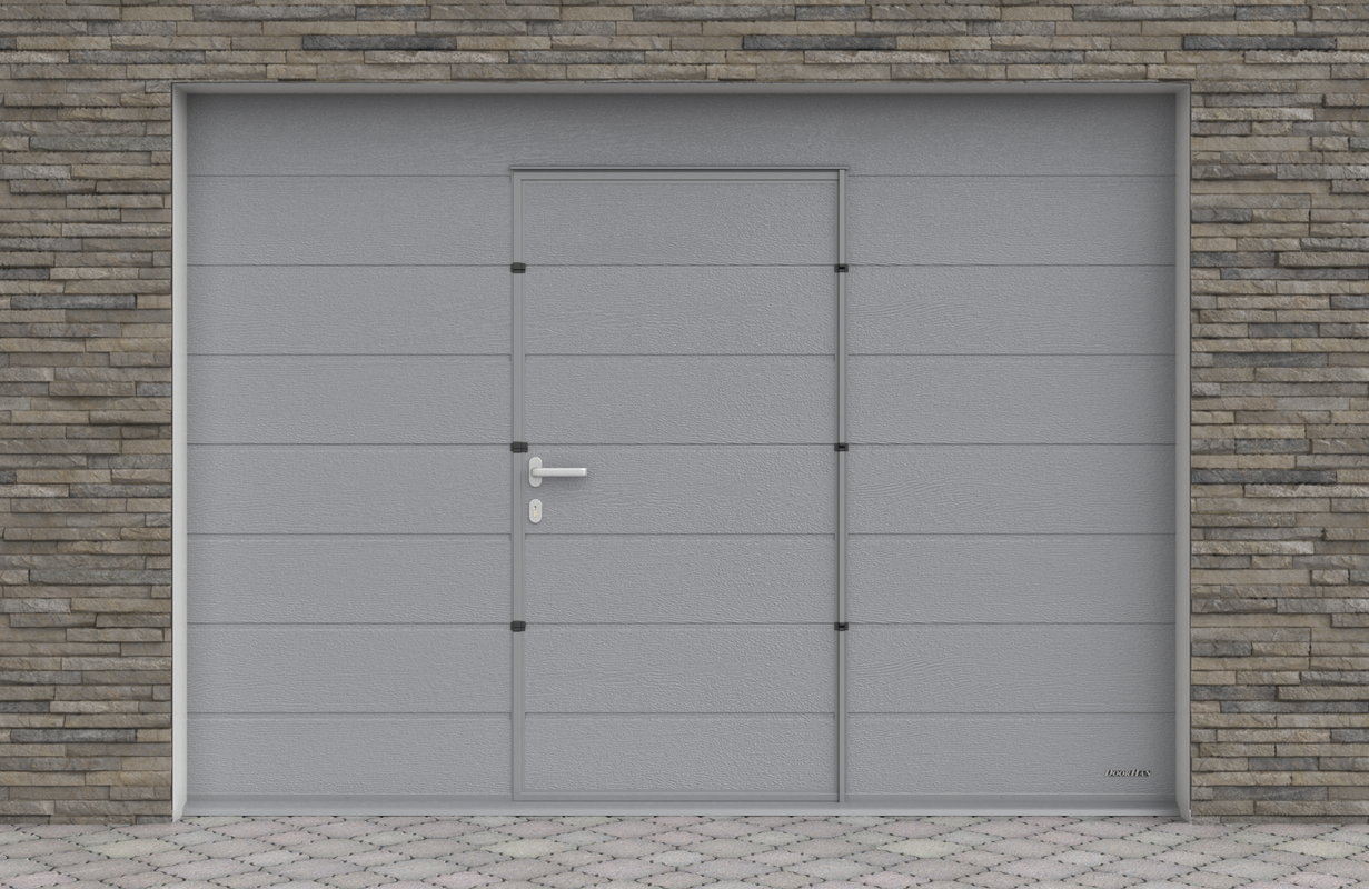 Garagentor Sektionaltor Tor Tür Weißalu M-Sicke Woodgrain+ Motor