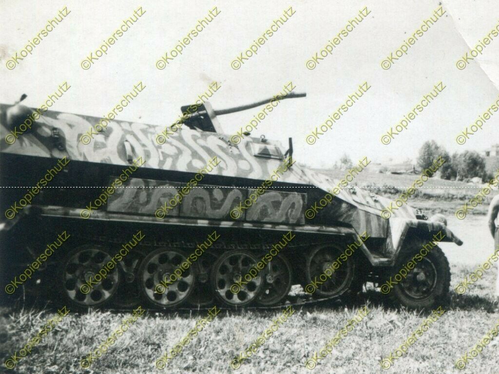 Foto, Wehrmacht, SPW, Schützenpanzerwagen, Mäandertarnung,