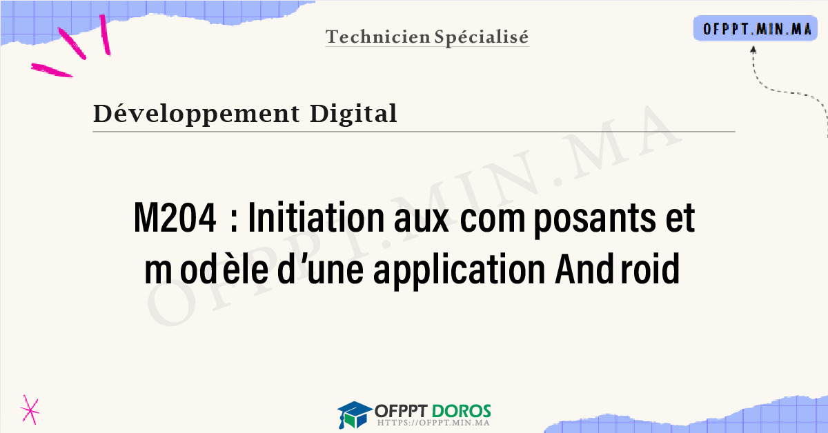 Sommaire détaillé du cours Initiation aux composants et modèle d’une application Android M204 OFPPT - Structure du module