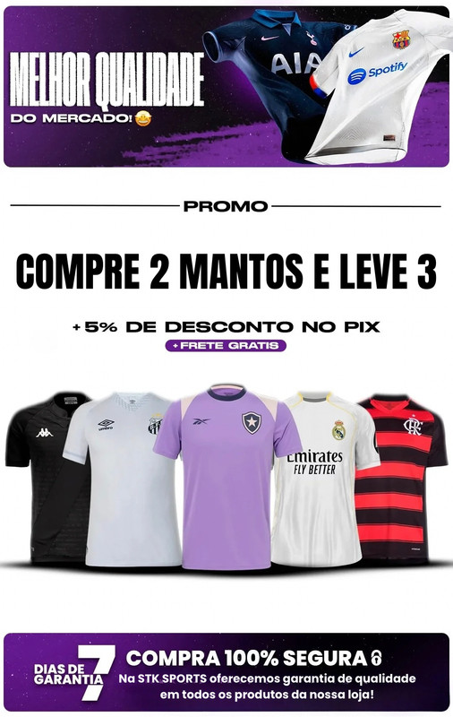 Compre 2 mantos e leve 3
