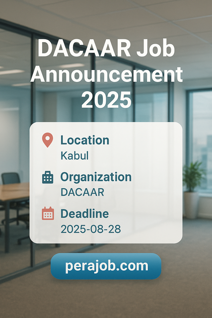 DACAAR Internship Job Kabul