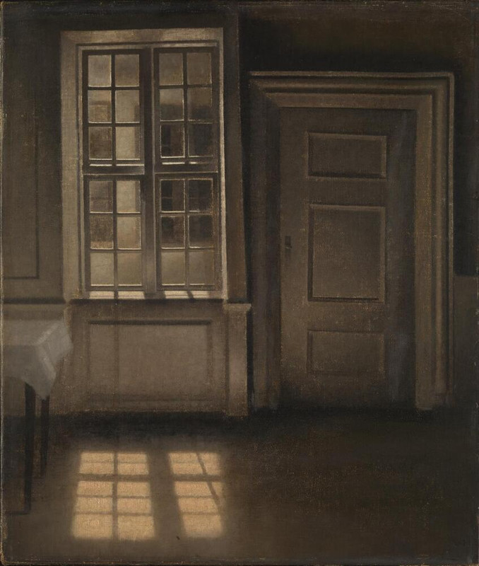 Vilhelm_Hammershoi_Wnetrze_Slonce_na_podlodze_1906