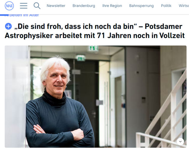 Astrophysiker Harry Enke arbeitet mit 71 noch Vollzeit