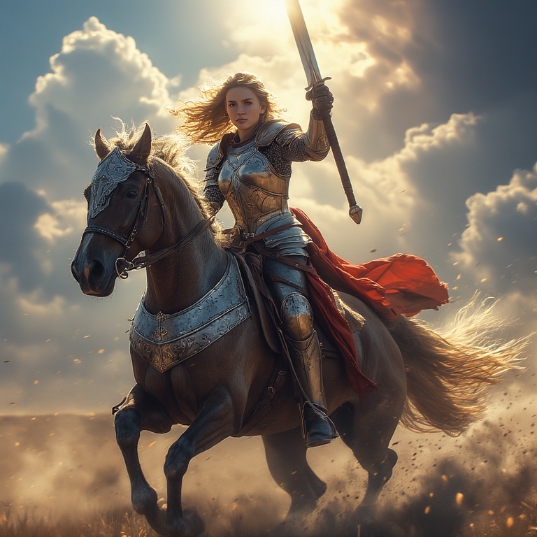 Armored-woman-charging-into-ba-(19)