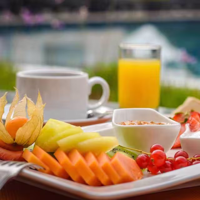 Delicious breakfast served to guests at the resort
