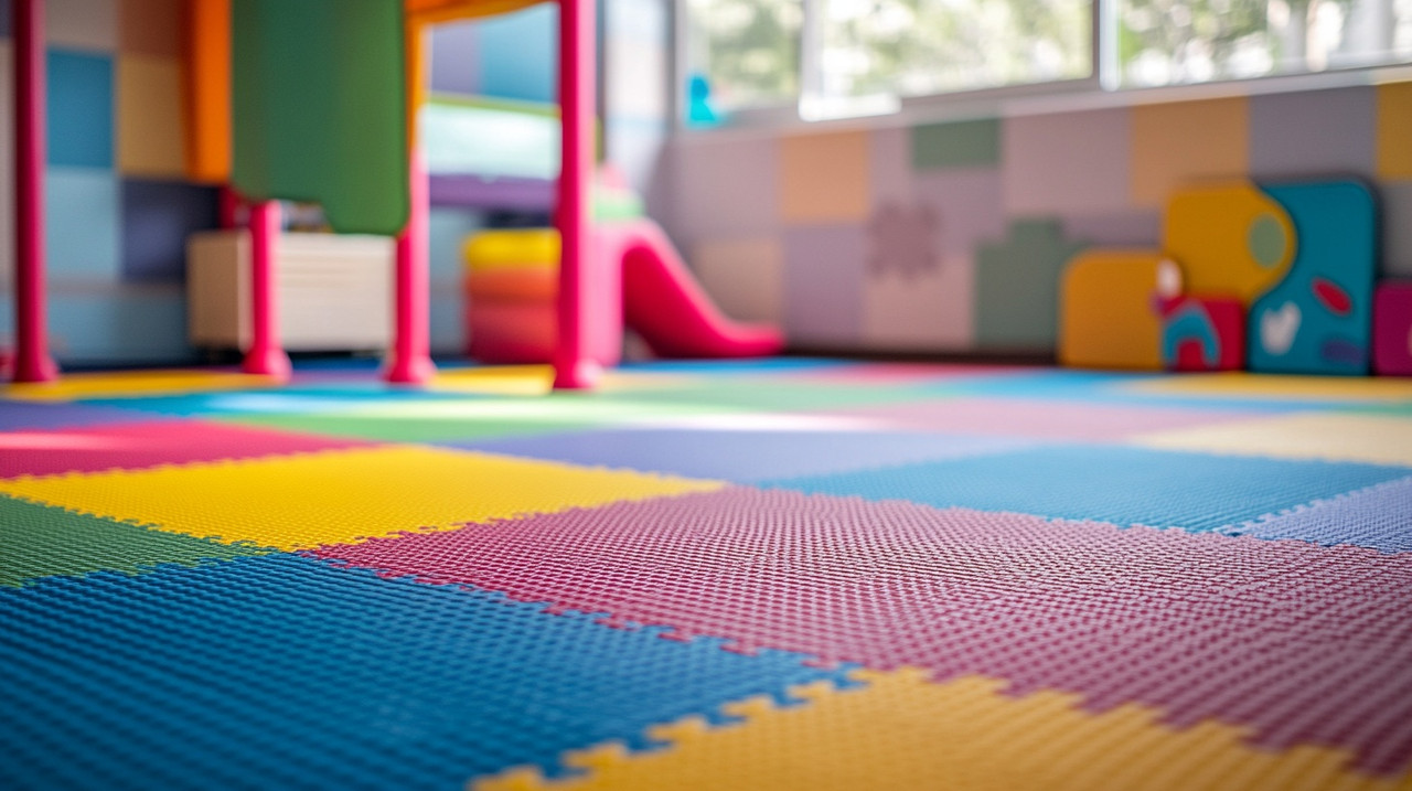 резиновая плитка на детской площадке