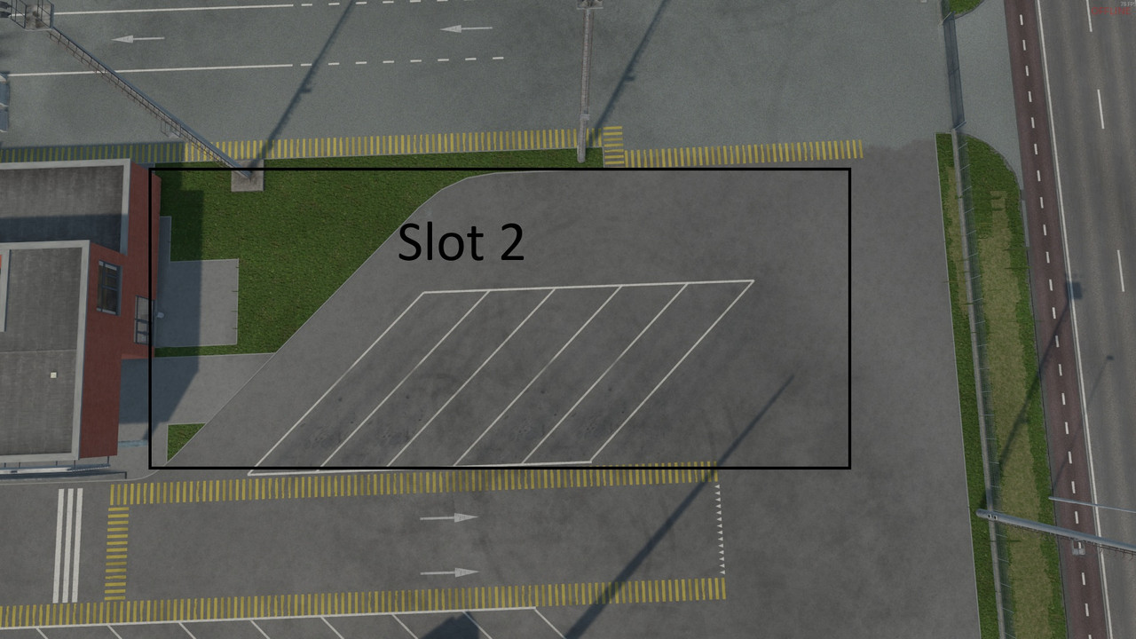 Containerport großer Parkplatz links