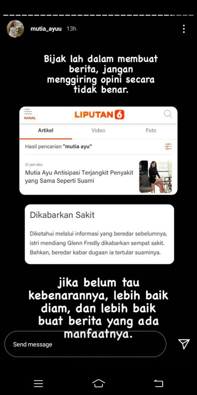 Mutia Ayu geram dengan pemberitaan yang menyebut dirinya tertular penyakit mendiang Glenn Fredly