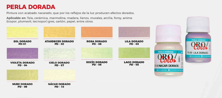 Pintura Acrílico al frío Perla dorada Auto-Sellante Con Acabados Nacarado