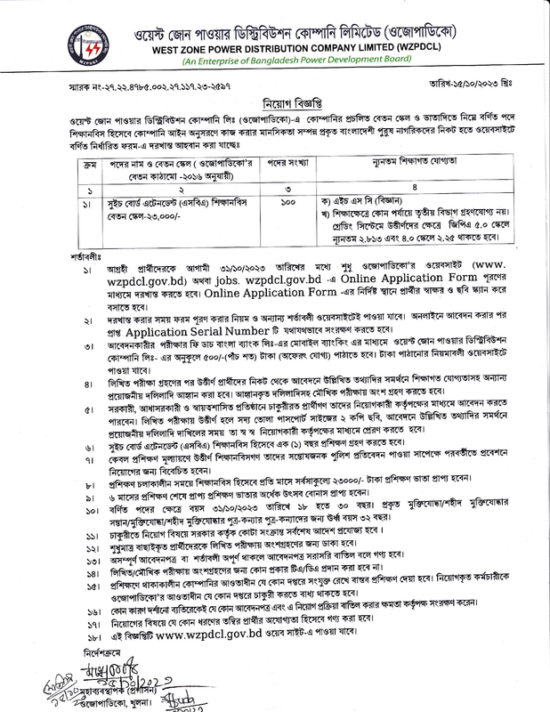 WZPDCL-Switch-Board-Attendant-Job-Circular-2023-PDF