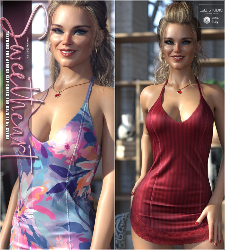 Sweetheart Textures for dForce Slip Dress G8G8.1F