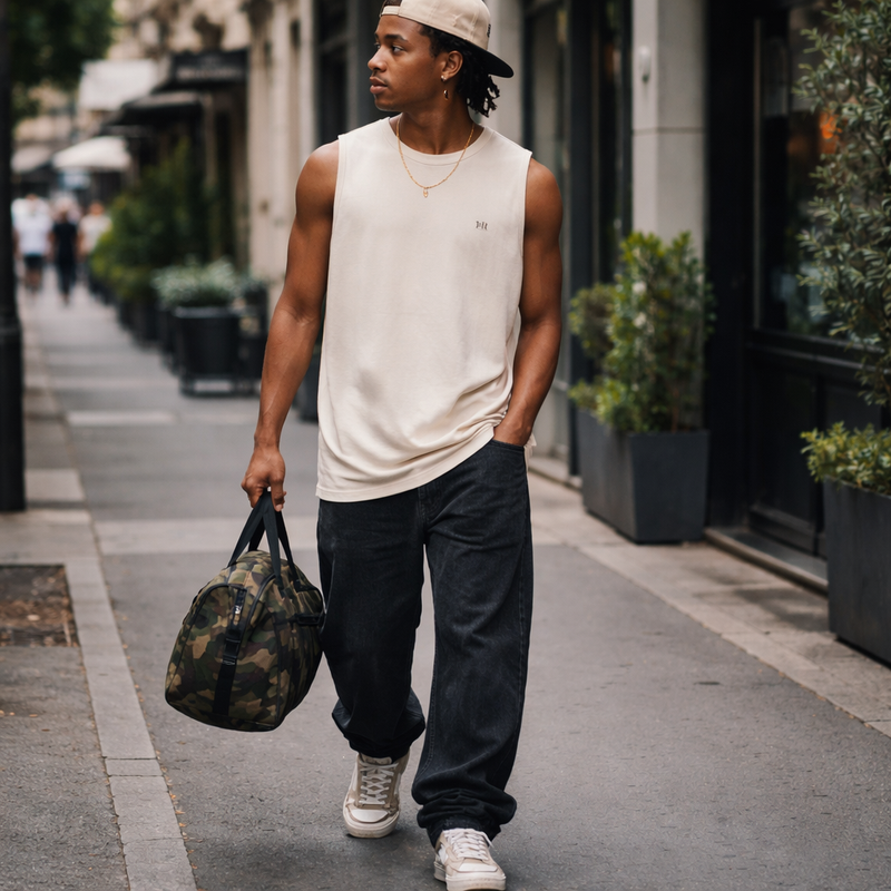 Baggy Negro Desgastado