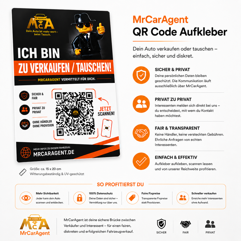 MrCarAgent QR-Code Aufkleber