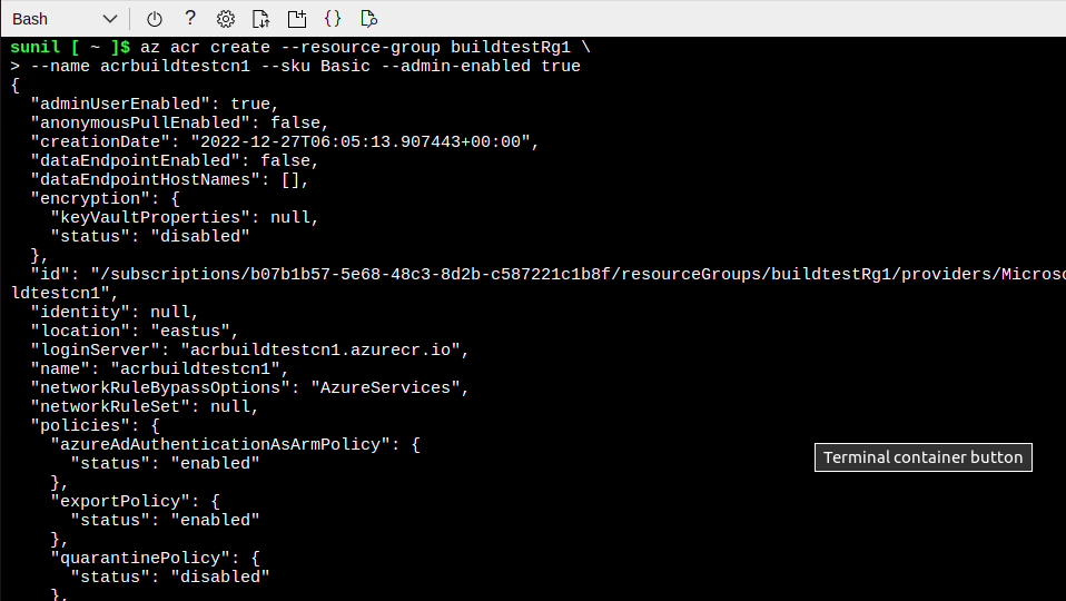 create registry