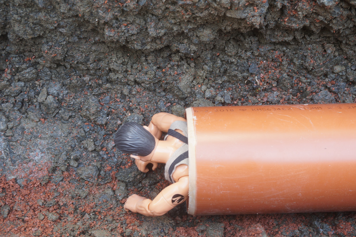 Action Man checking out the underground drainage system. 195-D2468-AA70-4-F95-BBEA-7-DE48-DB33-FFD