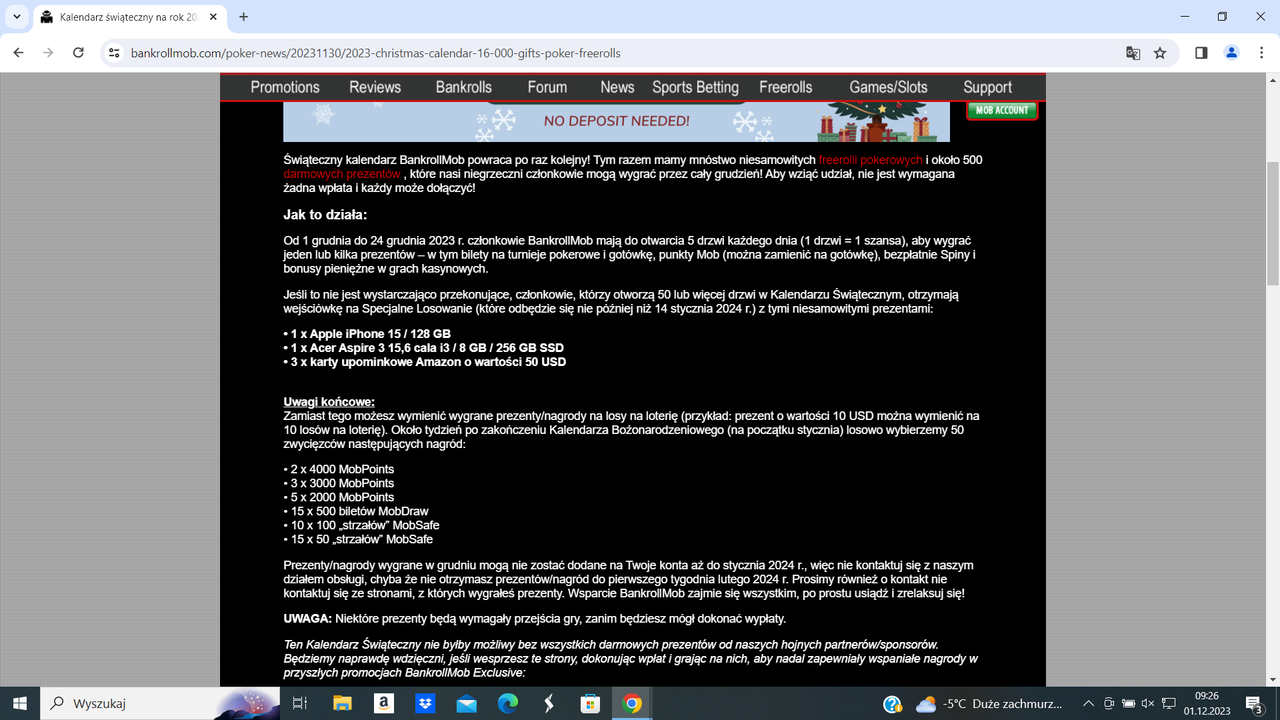 Kalendarz świąteczny 2