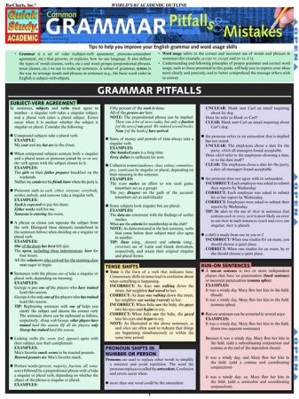 Common Grammar Pitfalls & Mistakes (Quick Study Academic) Common Grammar Pitfalls & Mistakes (Quick Study Academic)