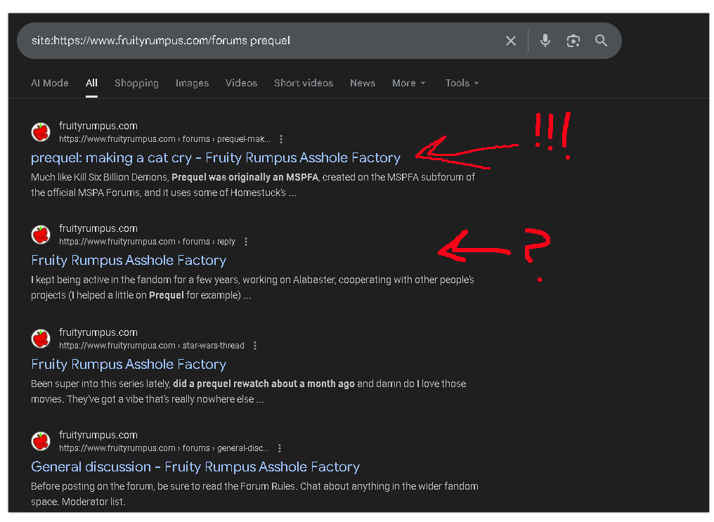 my input into google