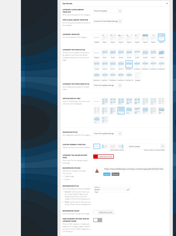 2025-01-08 - 20_30_17 - Theme panel _ La Voz Del Festejo — WordPress