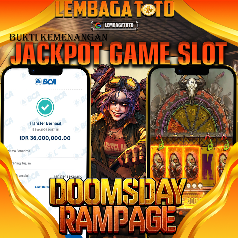BUKTI JACKPOT 19 SEPTEMBER LEMBAGATOTO DOOMDAY RAMPAGE  Rp.36.000.000,- LUNAS
