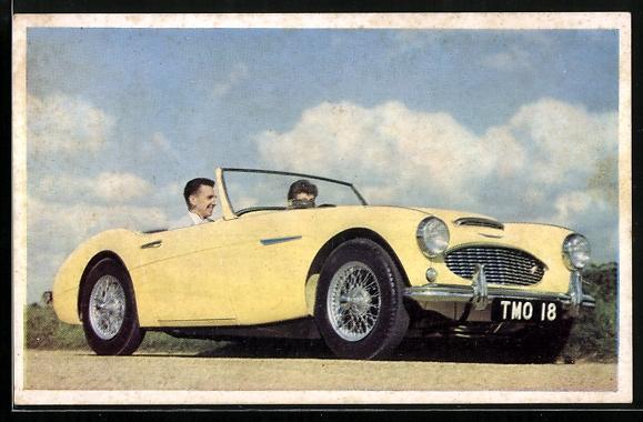 AK Auto Austin Healey 3000 Cabriolet mit Paar bei einer Ausfahrt