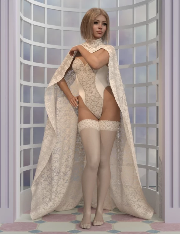 dForce High Neck Cape for Genesis 9