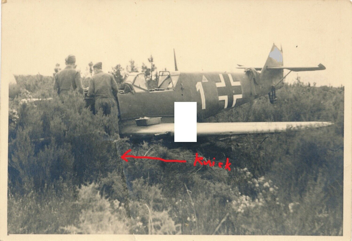 Deutsches Flugzeug Jäger ME 109 weiße 1 Bruchlandung WK II