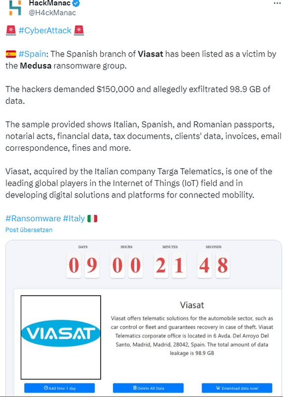 Viasat Ransomware-Opfer