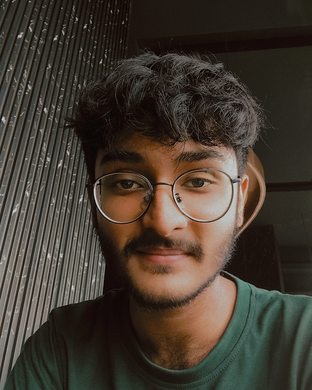 College student working on robotics project