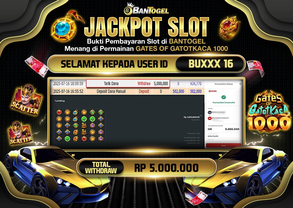 BUKTI JACKPOT LUNAS BANTOGEL