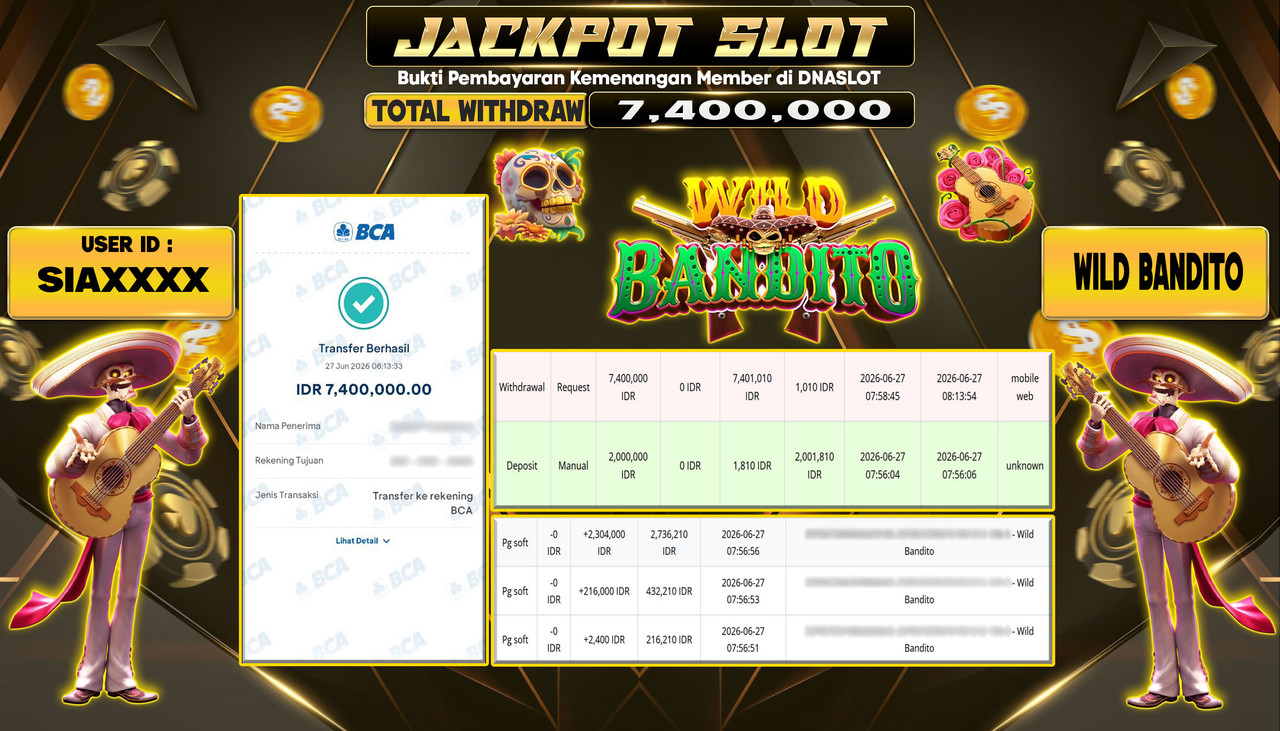 JACKPOT SLOT WILD BANDITO 27 JUNE 2026