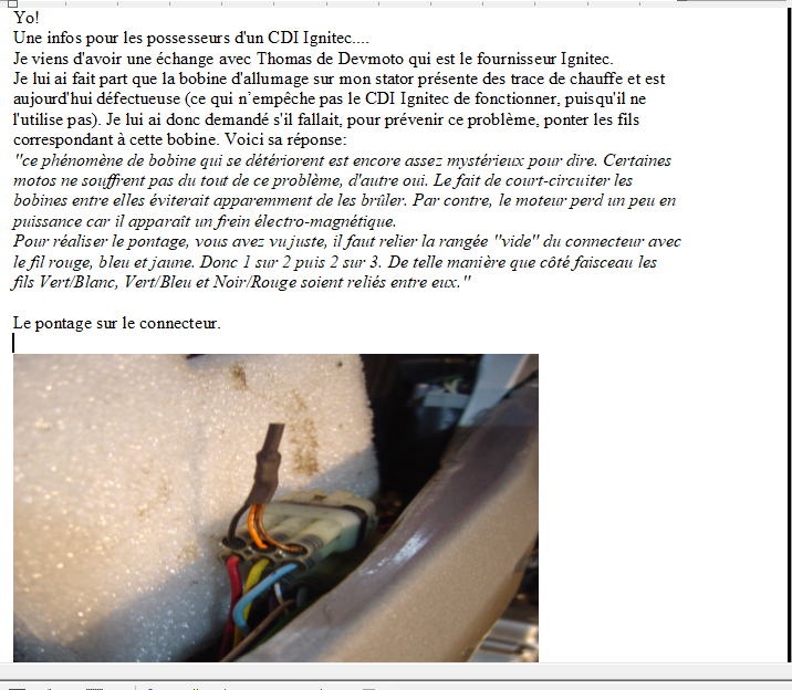 Modification faisceau