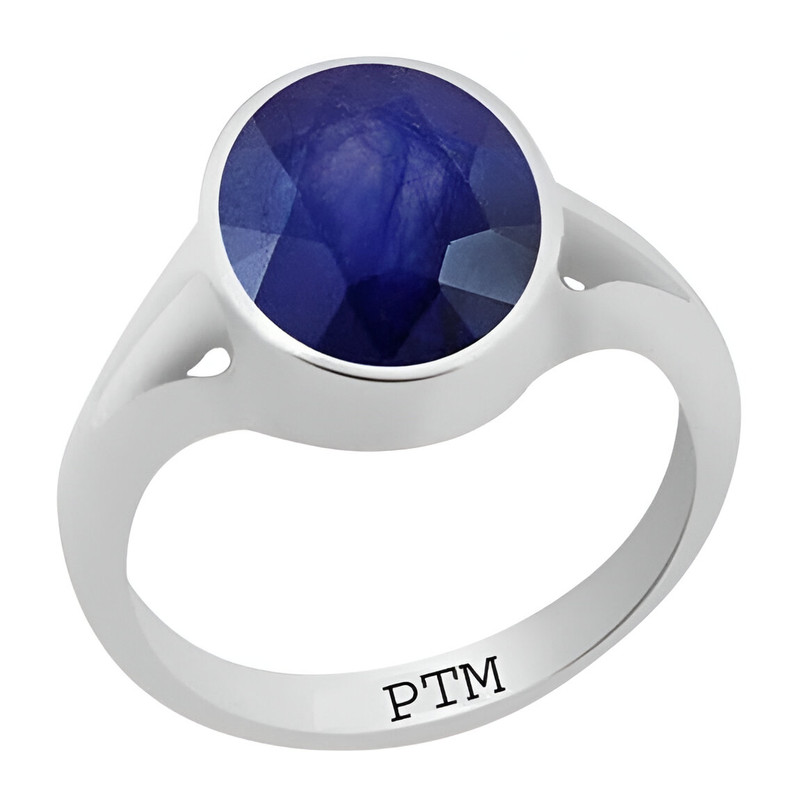 925 Sterling silver Blue Sapphire (Neelam) 3.25 to 10.25 Ratti or 3.00 to 9.50 carat Astrological Gemstone Bis hallmark Ring for Men women