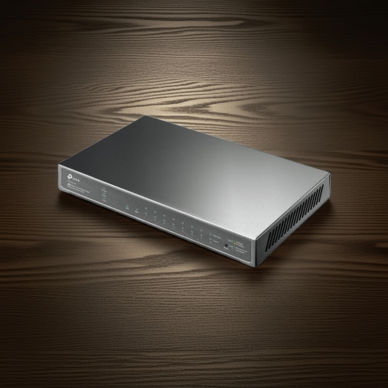 Detalhe das portas do Switch TL-SG1024DE