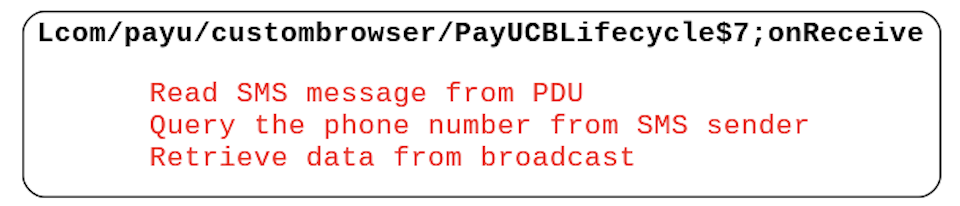 SMS interception behavior map