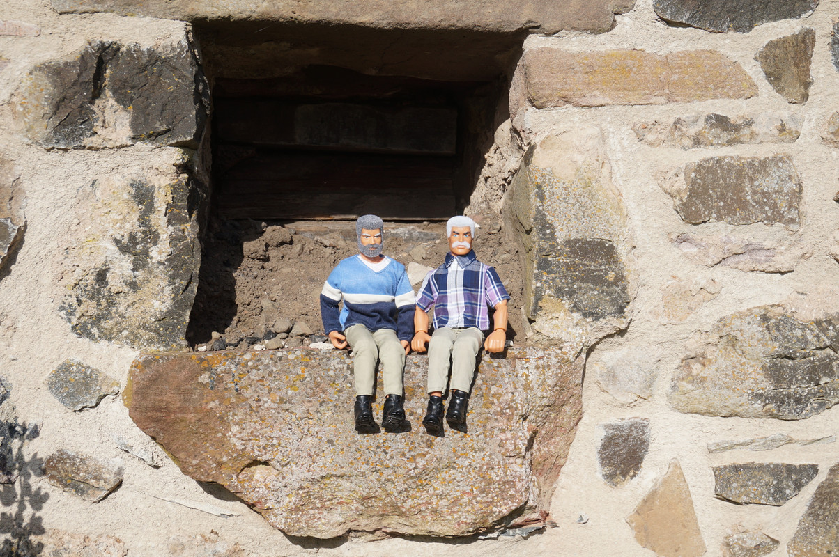 Two elderly friends relaxing outside in my godmothers back garden. 2-F645786-622-B-4660-A52-A-1004-A1-B3349-F