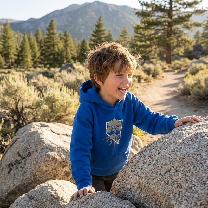 Kid Climbing Rocks