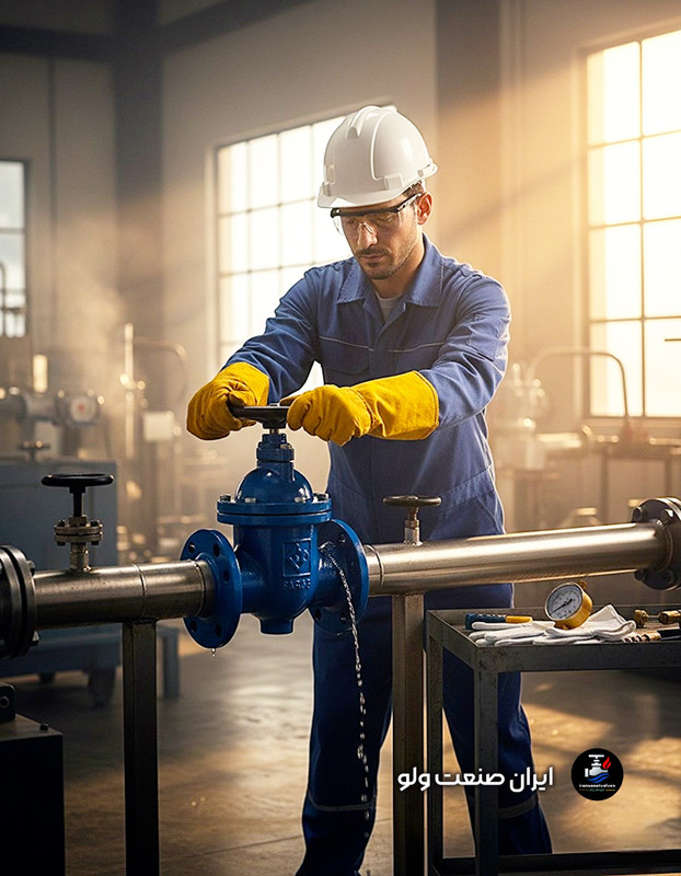 نمای کناری شیرفلکه کشویی فلزی ۲.۱/۲ اینچ