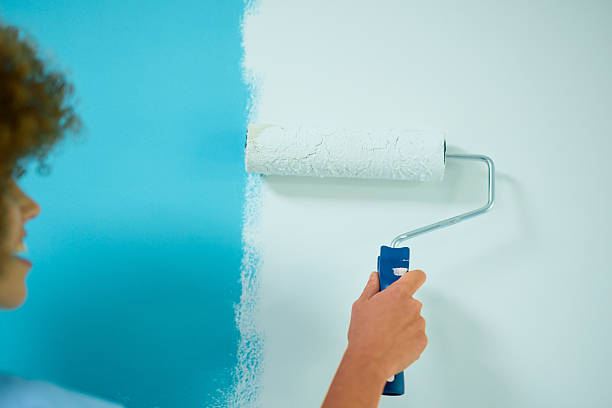 Various paint supplies and painting tools