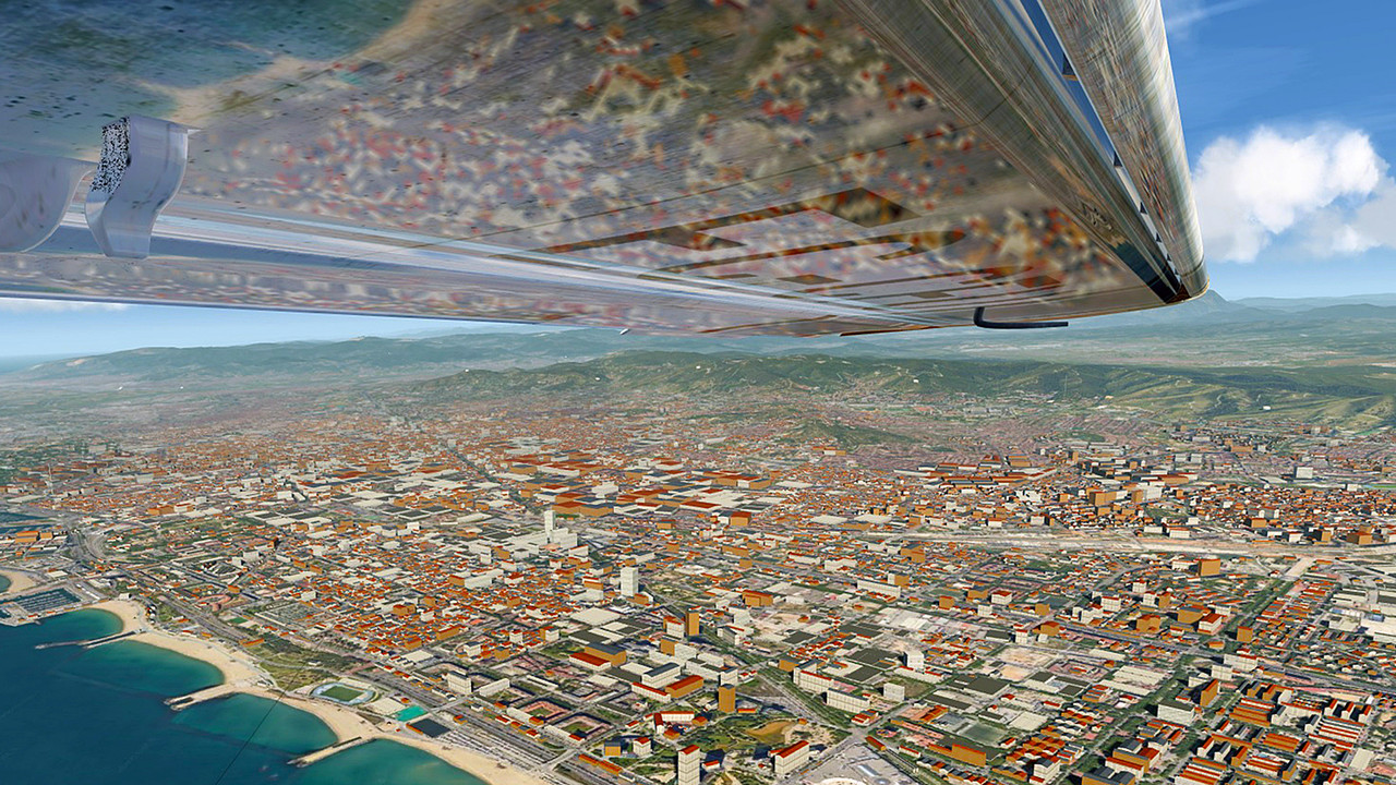 Barcelona-Spain-Dornier27-wingreflection
