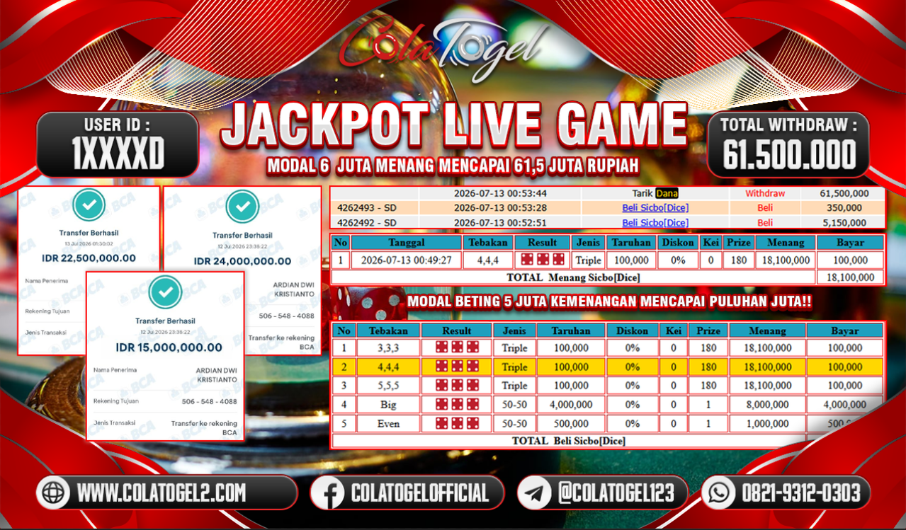 JACKPOT LIVE GAME!!