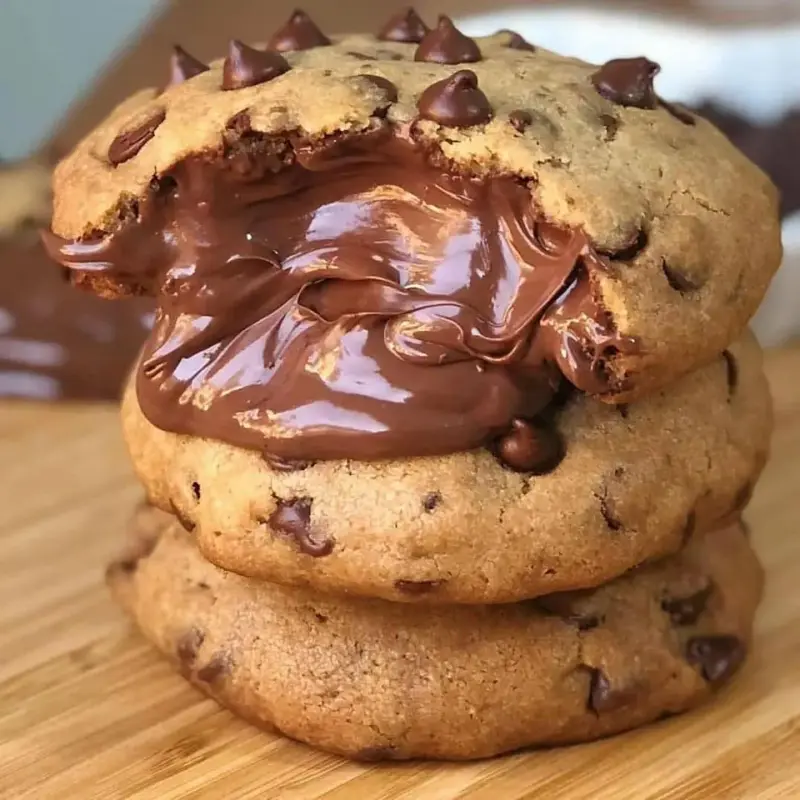 Easy Nutella Stuffed Crunch Cookies. Are You Craving Them?⁣