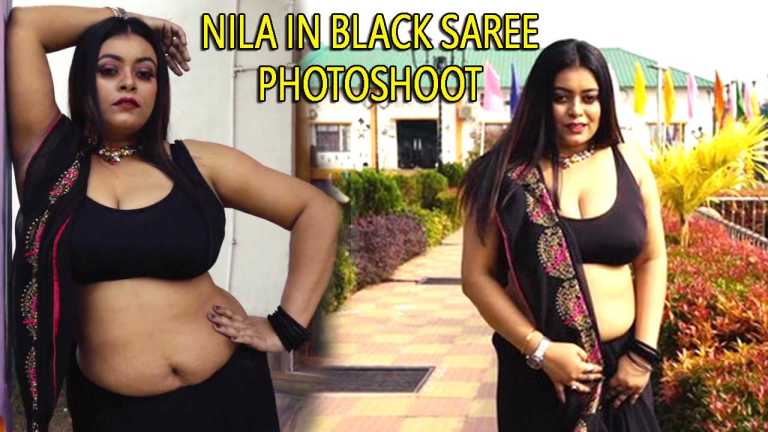 Nila in Black Saree Photoshoot 2022 Fashion Ullas Presents