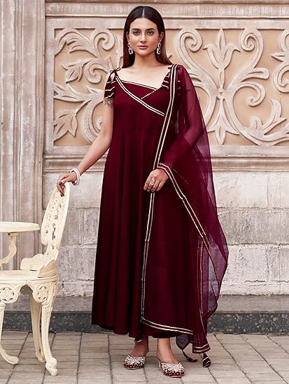 Womanista Women's Viscose Trouser Dupatta Kurta Set