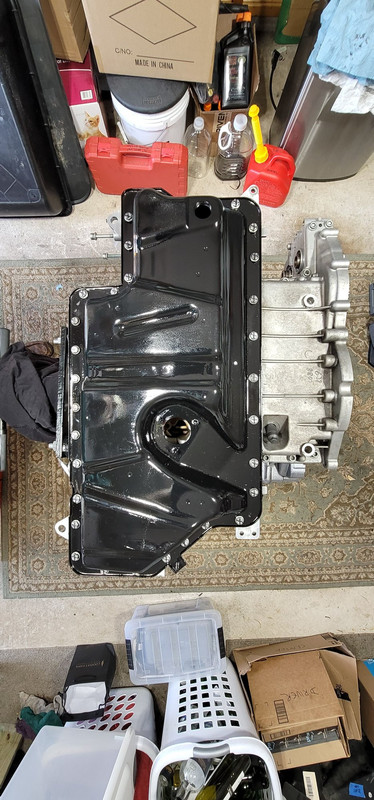 17 lower oil pan installed