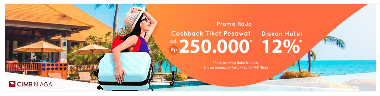 Promo dari pegipegi.com untuk pembelian tiket pesawat dapat cashback hingga Rp 250 ribu dan diskon hotel 12%