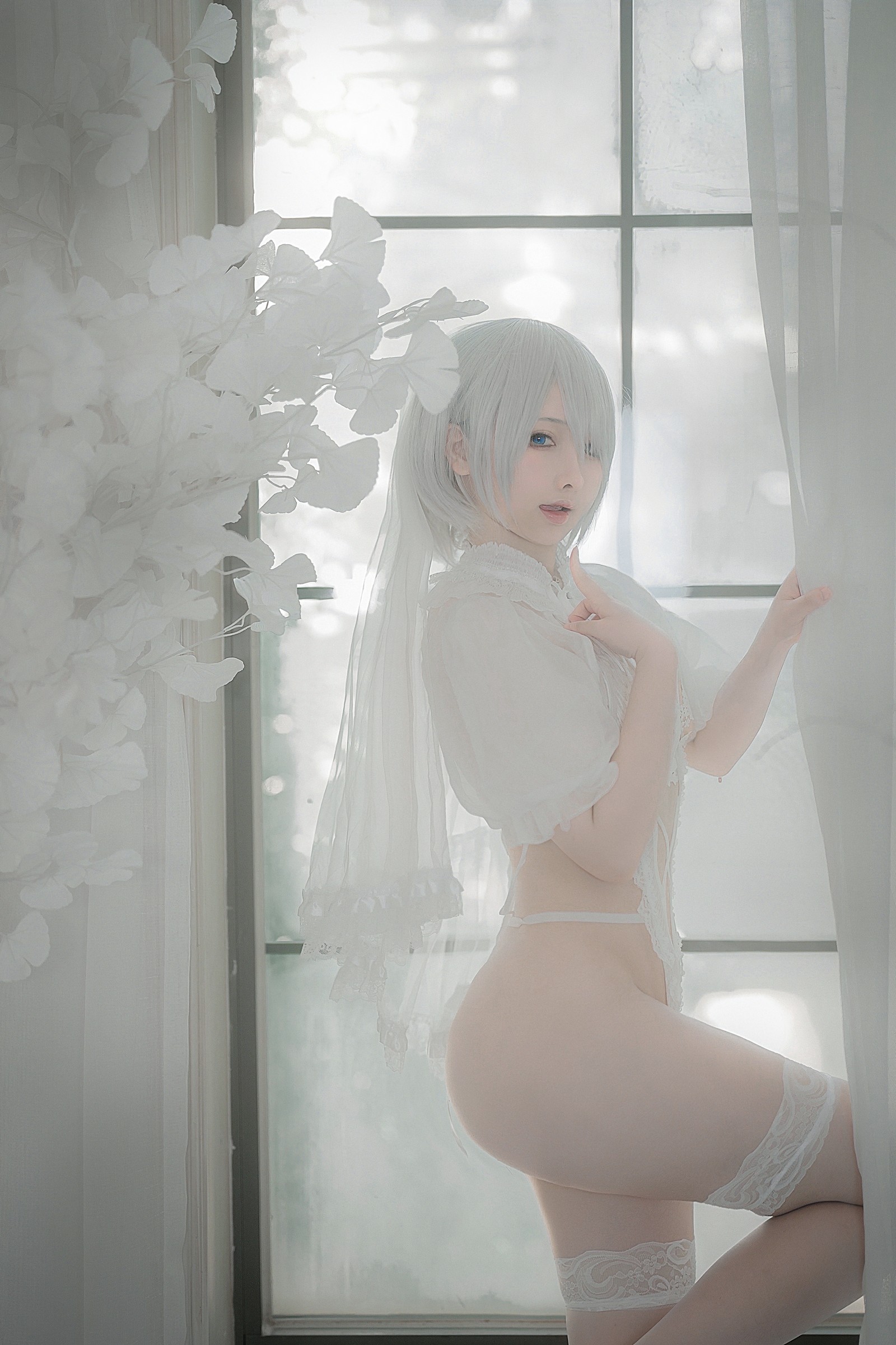 樱梨梨 2B 白花嫁 Cosplay 写真合集｜Nier Automata 高清图集（24P｜194MB）插图7
